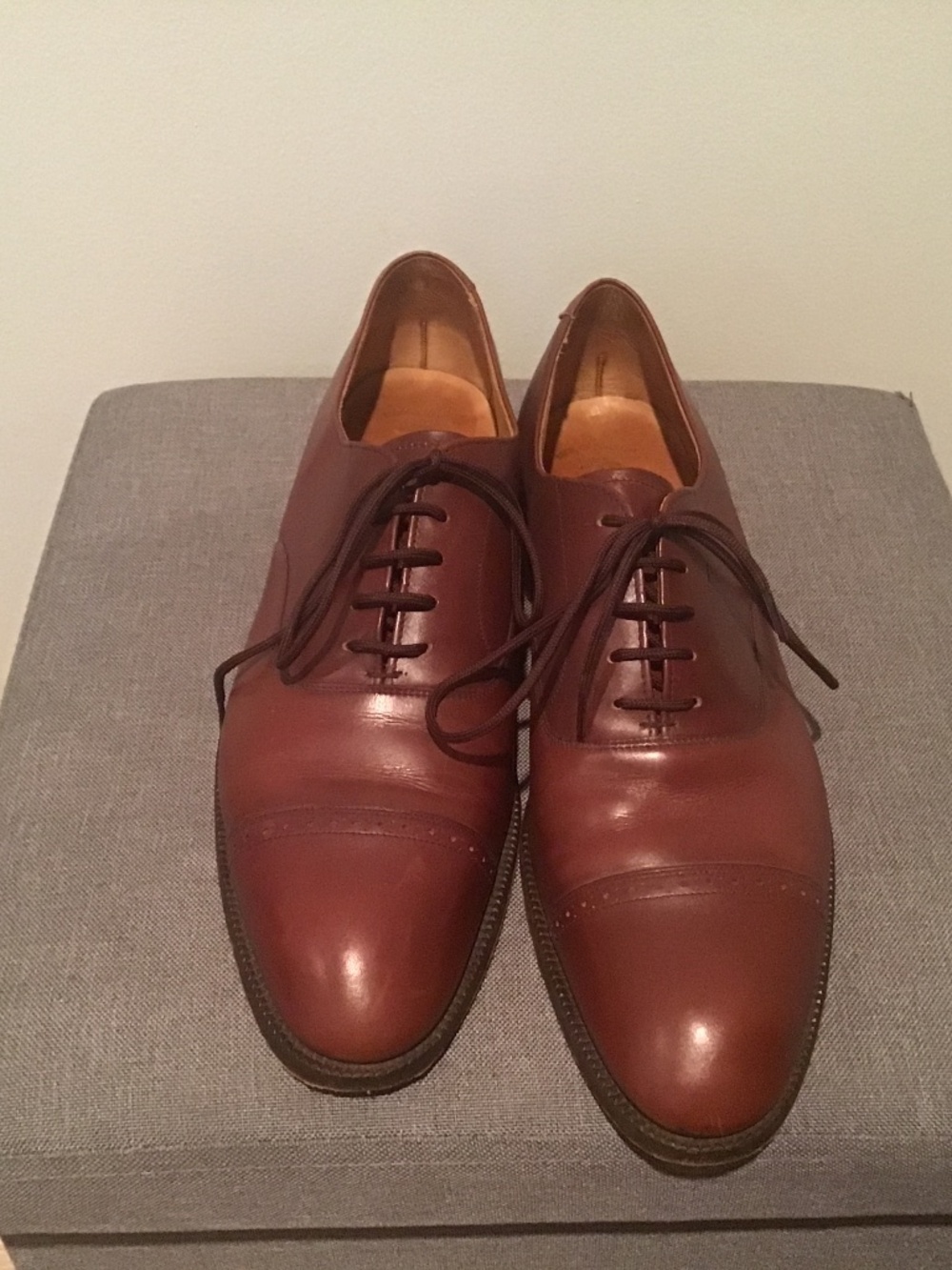 Brooks Brother mahogany brown Oxford mens shoes size  11 made in England